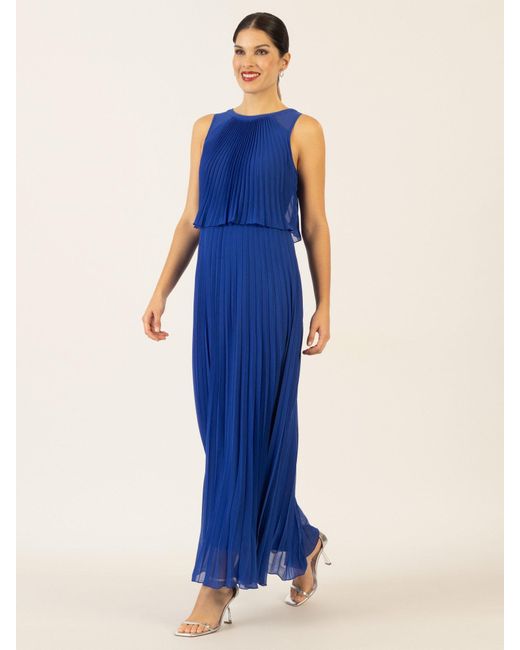 Apart Blue Abendkleid mit lose fallendem Sonnenplissee Part bis zur Taille