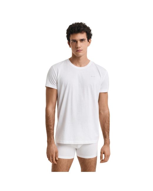 Gant T-Shirt Baumwolle (Packung, 2er Pack) in White für Herren