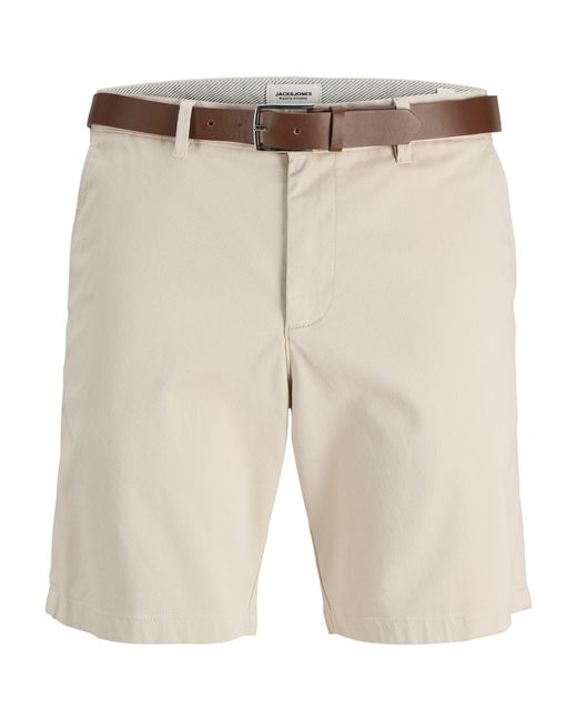 Jack & Jones Chinoshorts JPSTMARCO LEGACY SHORT W BELT C STYDSS25 (Set, 2-tlg., ü) mit Gürtel in Natural für Herren