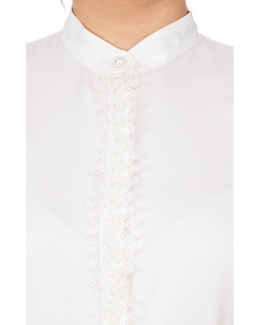 OS-Trachten White Trachtenbluse 450000-4218 (1-tlg)