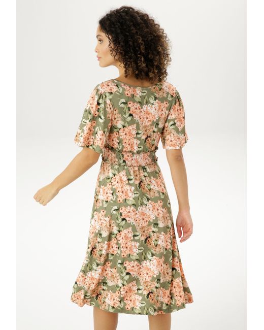 Aniston CASUAL Sommerkleid Lyst in Natur DE mit romantischem | Blumendruck