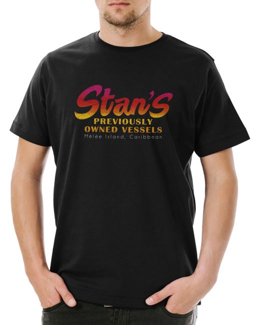 Urban Backwoods Print- Stan's T-Shirt The Game Secret Carribean Of Monkey Nerd Island in Black für Herren