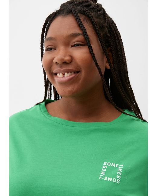 TRIANGL Green Kurzarmshirt T-Shirt mit gummiertem Print