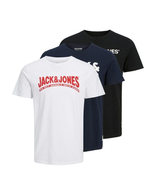 Jack & Jones Kurzarmshirt JOR30HISTORY TEE SS CREW NECK 3PK MP (Packung, 3-tlg) in Blue für Herren