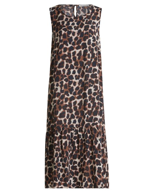 BETTY&CO Brown & Sommerkleid Betty & Co Stufenkleid im Leo-Look Druck