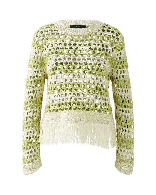 Ouí Green Rundhalspullover Pullover in Netzoptik