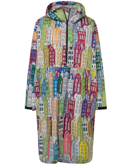Laurasøn Green Funktionsjacke Funktions-Regencape Print Kapuze