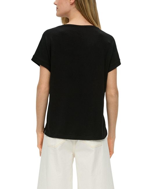 S.oliver Black Print-Shirt mit Pailletten