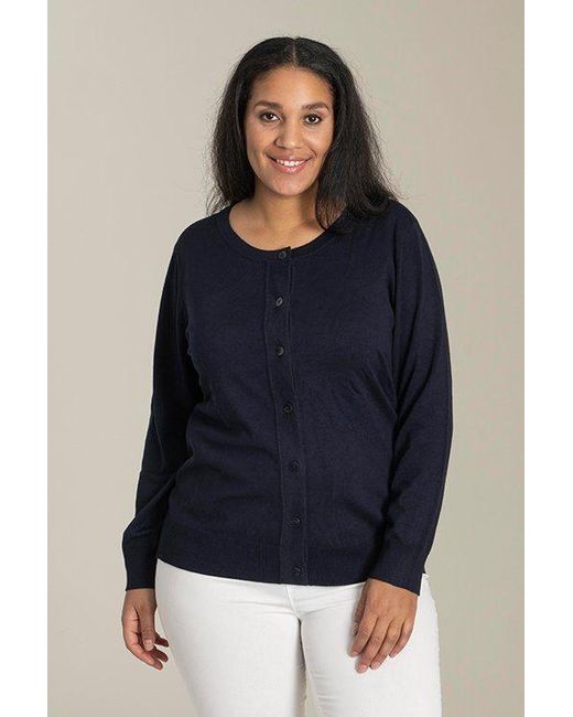 SANDGAARD Blue Strickjacke mit Knopfleiste und in kurzer Form