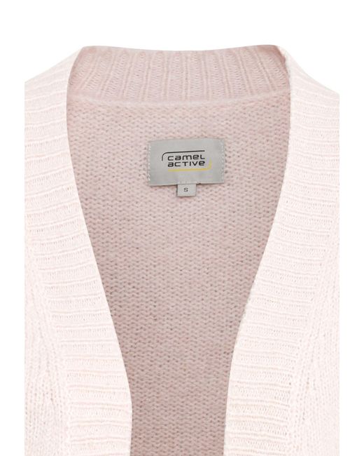 Camel Active Pink Strickjacke Strickcardigan aus einem angen