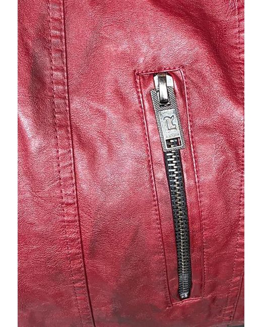 Rot Lederjacke hochwertig, Kunstleder für Lyst aus und abnehmbarer | DE robust Redbridge in Herren Kapuze