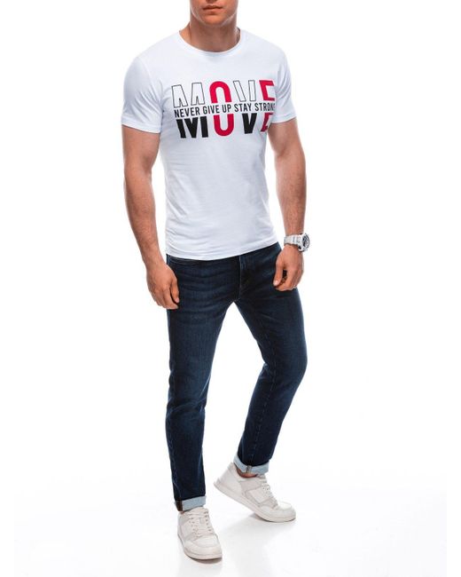 Edoti T-Shirt für Männer mit Print in White für Herren