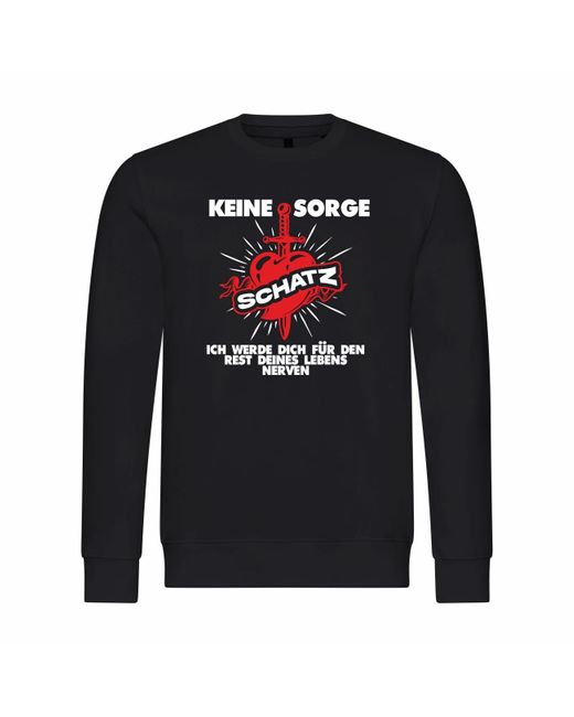 deinshirt Rundhalspullover Pullover Keine Sorge Schatz Mit Print Motiv, Grafik in Blue für Herren