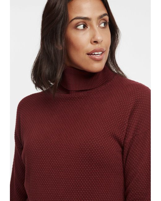 Oxmo Red Rollkragenpullover OXSina Strickpullover mit Rollkragen