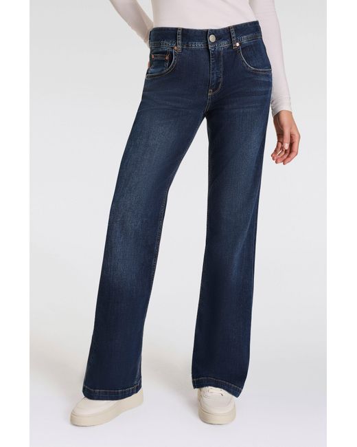 Herrlicher Blue 5-Pocket-Jeans Edna Recycled Denim Light im Flared Fit