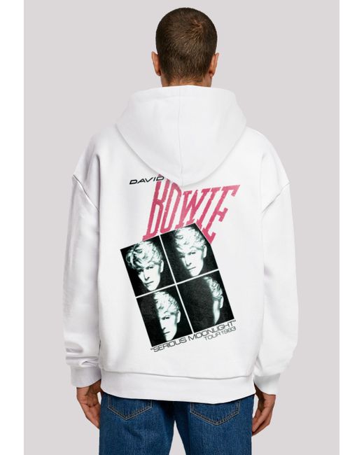 F4NT4STIC Kapuzenpullover David Bowie Music Band Serious Moonlight Tour 83 Print in White für Herren