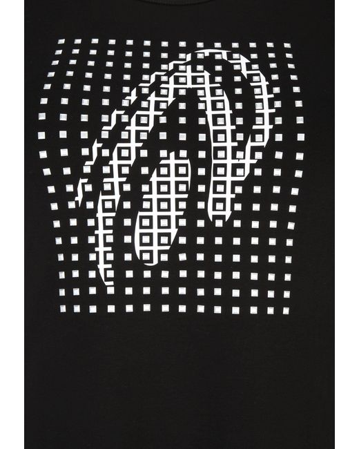 Doris Streich Black Longshirt T-Shirt mit Grafik-Motiv und Metallplättchen