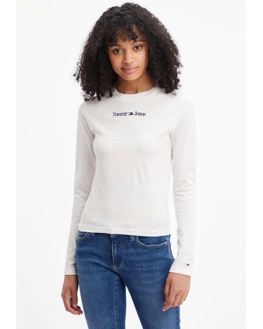 Tommy Hilfiger Shirt Met Lange Mouwen Tjw Baby Serif Linear Ls in het Wit |  Lyst NL