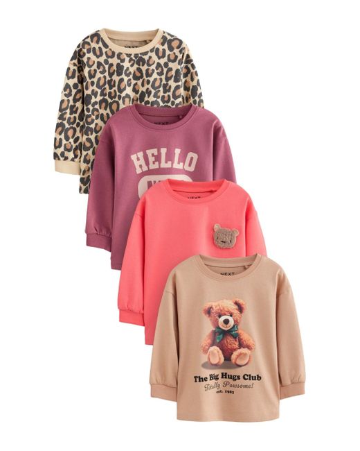 Next Pink Langarmshirt Langarmoberteile im 4er-Pack (4-tlg)