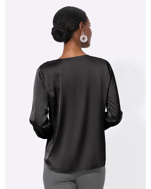Creation L Black Klassische Bluse Satinbluse