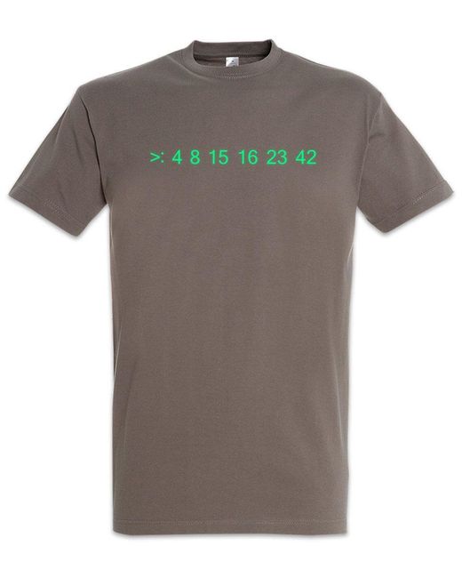 Urban Backwoods Print- Lost Code T-Shirt number Numbers Nummer 4 8 15 16 23 42 Lotto in Gray für Herren