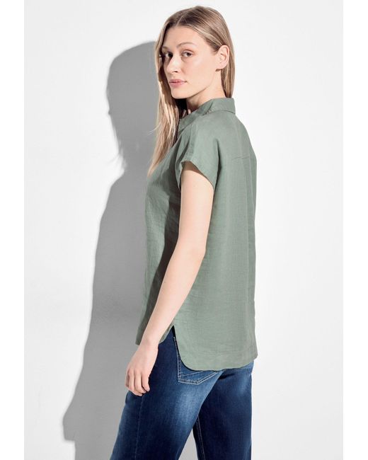 Cecil Green Langarmbluse LINEN _Solid Blouse