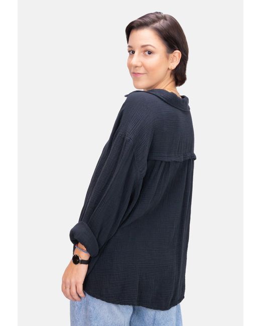 Seasons of April Blue Oversized Musselinbluse Sasha