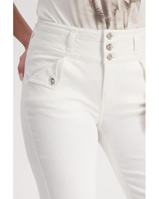 Monari White 5-Pocket-Jeans Hose