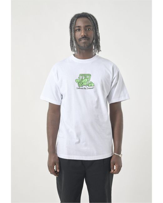 CLEPTOMANICX T-Shirt Classic Tee Embrace Football mit lockerem Schnitt in White für Herren