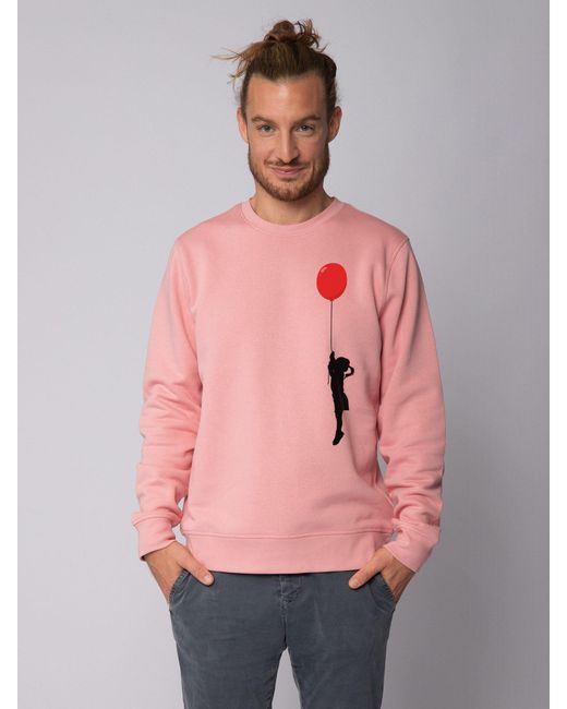 wat? Apparel Wat? Apparel Sweatshirt Mädchen mit Luftballon (print) in Pink für Herren