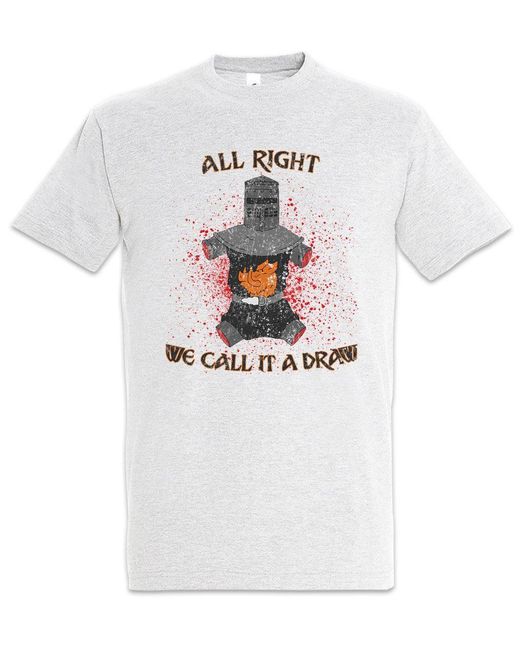 Urban Backwoods Print- We Call It A Draw T-Shirt Monty Schwarzer Ritter Python Fun in Gray für Herren