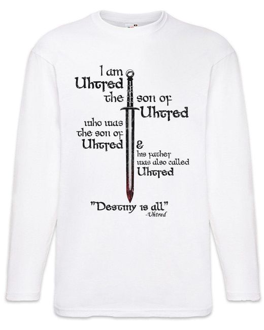Urban Backwoods Langarmshirt Son Of Uthred Langarm T-Shirt Vikings Wikinger Saga The Last Das in White für Herren