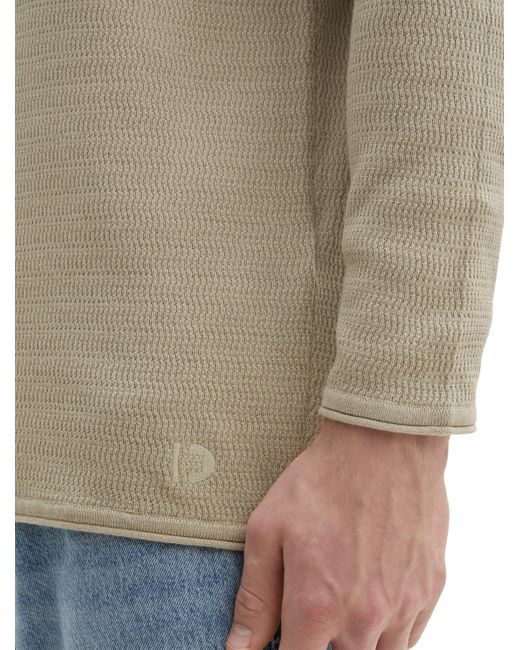 Tom Tailor Rundhalspullover mit Struktur in Natural für Herren