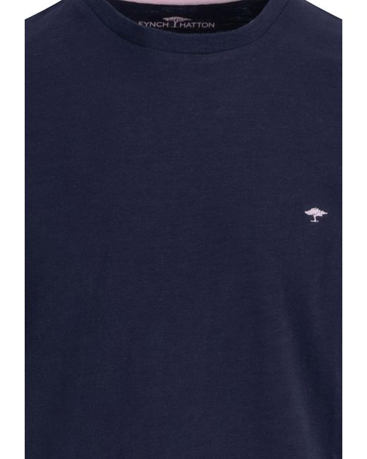 Fynch-Hatton Rundhalsshirt mit Logo-Stickerei in Blue für Herren