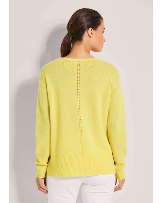 Madeleine Yellow Strickpullover Kaschmir-Pullover mit V-Ausschnitt
