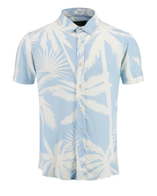 Key Largo Langarmhemd Hemd MSH PALMS Regular Fit Kurzarm (1-tlg) in Blue für Herren