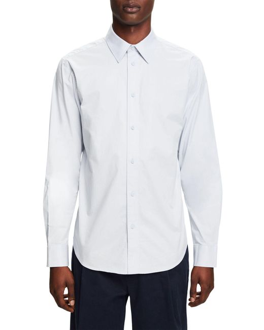 Esprit Langarmhemd Hemd aus Baumwoll-Popeline in White für Herren