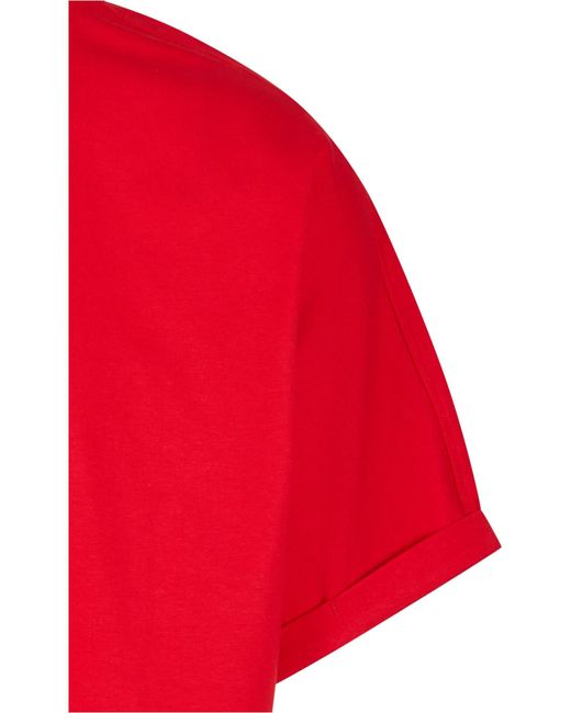 Urban Classics T-Shirt Long Shaped Turnup Tee (1-tlg) in Red für Herren