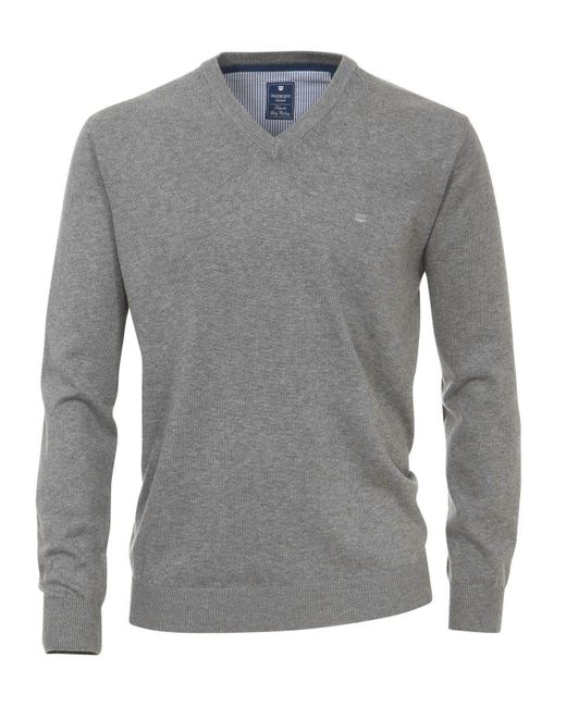 Redmond Pullover (1-tlg) hochwertige Qualität mit V-Ausschnitt in vielen Farben in Gray für Herren