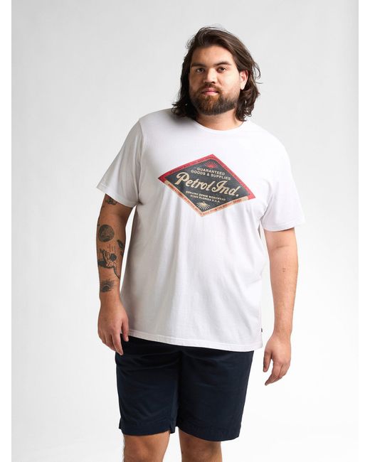 Petrol Industries T-Shirt Plus Size Vista in White für Herren