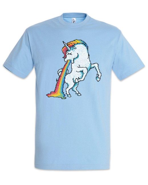 Urban Backwoods Print- Unicorn Puke T-Shirt Hellblau Größe XL in Blue für Herren