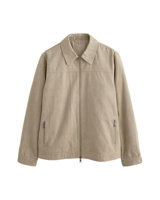 Next Hemdjacke mit Reißverschluss aus Velourskunstleder (1-St) in Natural für Herren