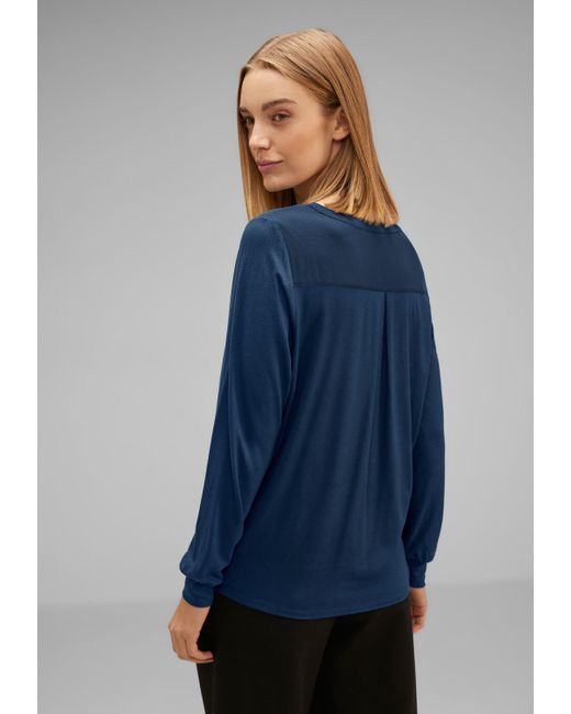 Street One Langarmshirt aus softer Viskose in Blau | Lyst DE