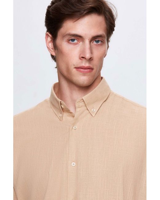D'S Damat D'S Leinenhemd Ds Damat Comfort Button-Down-Kragen Entspannter Schnitt Leinenoptik 10 in Natural für Herren