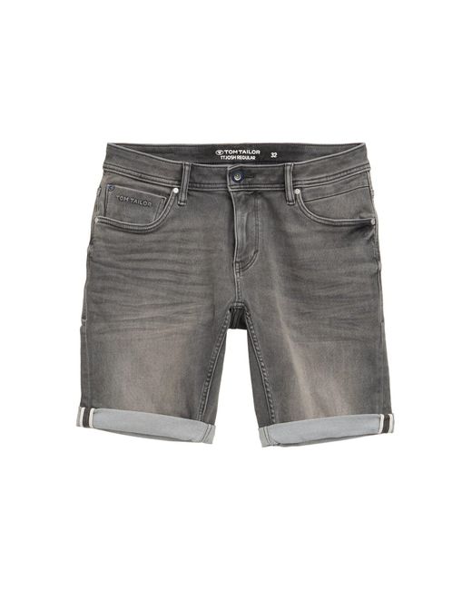 Tom Tailor Jeansshorts TTJOSH Regular Slim Jeans Shorts mit Superstretch in Black für Herren
