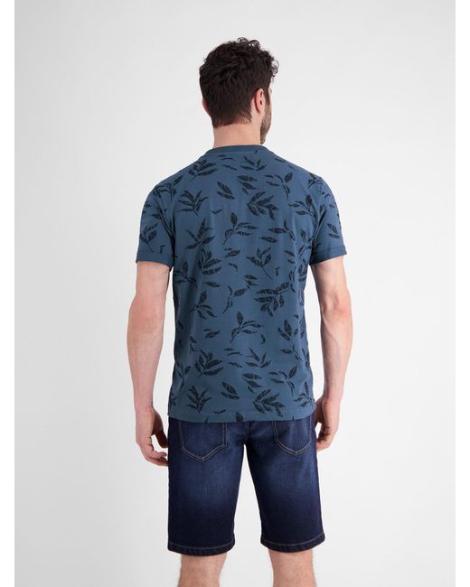 Lerros T-Shirt mit floralem Print in Blue für Herren