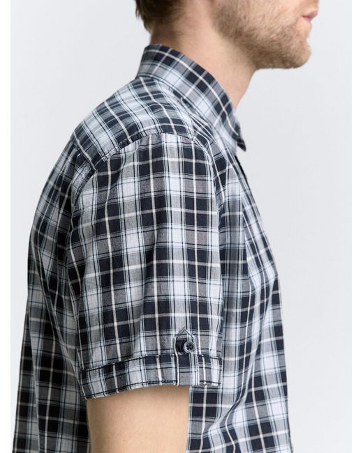 Tom Tailor Regular Fit Kurzarmhemd mit Karomuster in Blue für Herren
