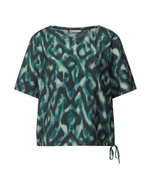 Street One Green – Kurzarmbluse mit grafischem Muster