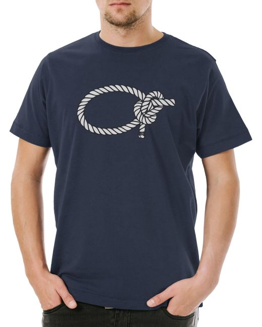 Urban Backwoods Print- 's Knot I T-Shirt Bowline Seemannsknoten Nautical Sailor in Blue für Herren