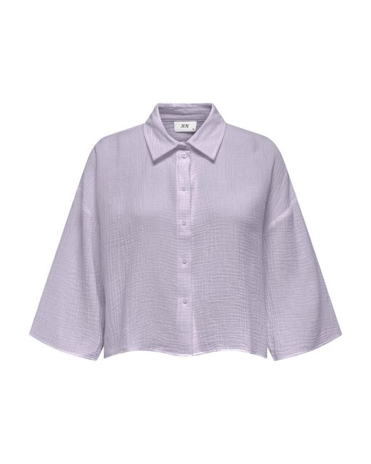 Jacqueline De Yong Purple Blusenshirt Legere Crepe Bluse Weite Ärmel / Hemdkragen JDYTHEIS LIFE 3/4 CROP SHIRT WVN NOOS